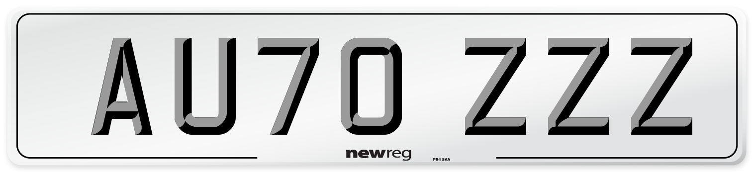 AU70 ZZZ Number Plate from New Reg